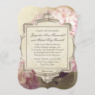 Invitation Manoir Vintage parisien Hydrangea Formel