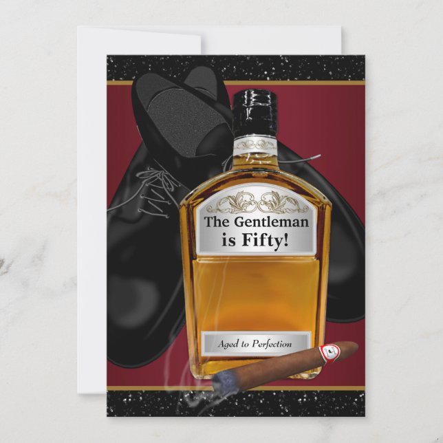 Invitation Mans Whiskey Agé À Perfection Anniversaire Fête (Devant)