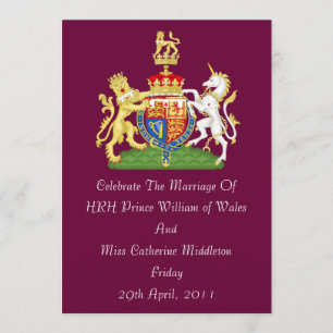 Invitation Manteau royal de mariage d'invitation de bras