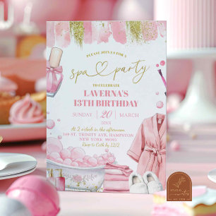 Invitation Manucure Spa rose Pedicure Anniversaire