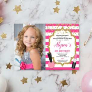 Invitation Manucures de maquillage spa photo d'anniversaire f