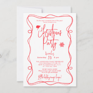 Invitation manuscrite à une soirée de Noël