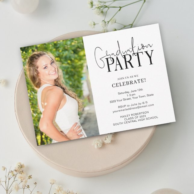 Invitation manuscrite avec photo pour une fête de  (Créateur téléchargé)