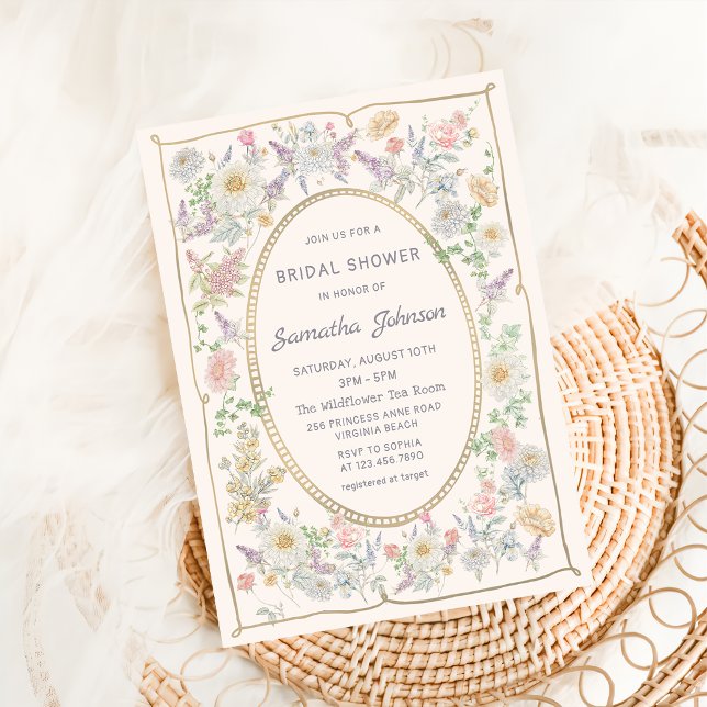 Invitation manuscrite pour une fête de mariage flo (Créateur téléchargé)