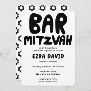 Invitation Manutention super BAR personnalisée Mitzvah Gras É