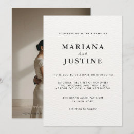 Invitation Maquette de photo de mariage hivernal minimaliste