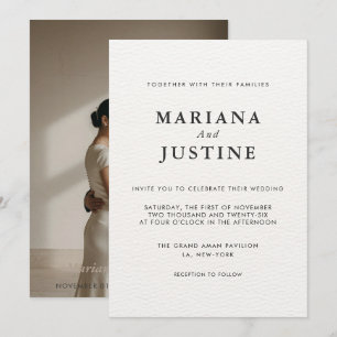 Invitation Maquette de photo de mariage hivernal minimaliste 