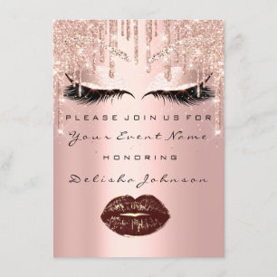 Invitation Maquillage de Quinceanera, 16e Rose d'or doux