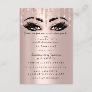 Invitation Maquillage Formel Coco Event Drips Rose Cils