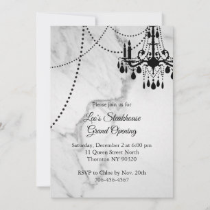 Invitation Marble Restaurant Grand Ouverture avec lustre