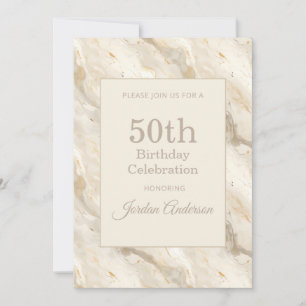 Invitation Marbre beige clair 50e anniversaire
