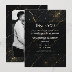 Invitation Marbre de Minuit Doré Mariage Noir & Or