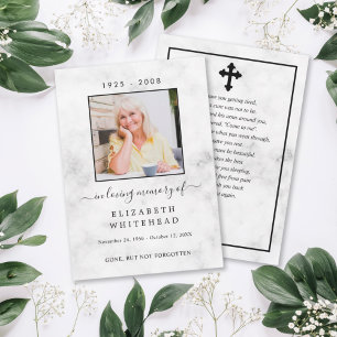 Invitation Marbre de prière funéraire minimaliste