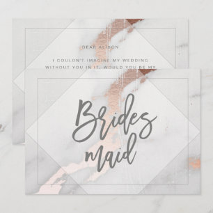 INVITATION MARBRE ET OR ROSE BRIDESMAID