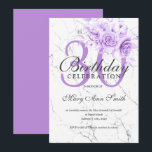 Invitation Marbre floral violet 30e anniversaire de fête<br><div class="desc">Elégante 30ème anniversaire fête violet Floral Marbre modèle invitation. Doté d'un arrangement floral moderne.</div>