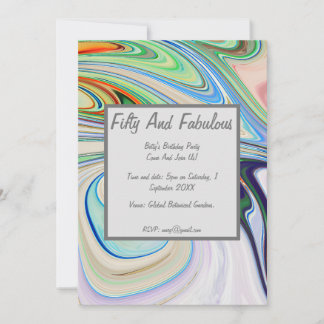 Invitation Marbre Liquide Vibrant Cinquante Et Fantastique An