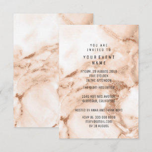 Invitation Marbre or Rose Peach Mini nuptiale
