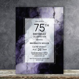 Invitation Marbre pourpre 75e fête d'anniversaire