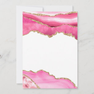 Invitation Marbre Rose Agate Élégante Pierre Précieuse Paille
