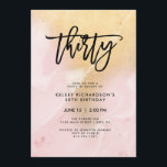 Invitation Marbre rose et or | 30e fête d'anniversaire<br><div class="desc">Cette glamour et élégante invitation à la fête du 30e anniversaire présente un rose vif et un faux arrière - plan en marbre d'or,  avec typographie de script à la mode en noir.</div>