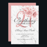 Invitation Marbre Rose Gold Floral 21e anniversaire<br><div class="desc">Élégant modèle d'invitation à la fête du 21e anniversaire Rose Gold Floral Marble. Doté d'un aménagement floral moderne.</div>