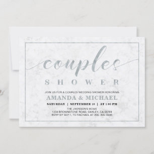Invitation Marbre   Simple moderne Wedding shower Couples