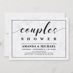 Invitation Marbre   Simple moderne Wedding shower Couples