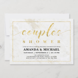 Invitation Marbre   Simple moderne Wedding shower Couples