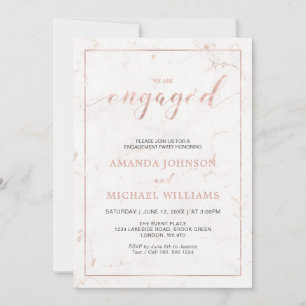 Invitation Marbre   Simple partie d'engagement en typographie