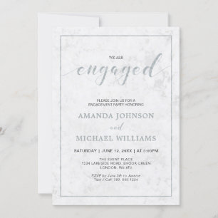 Invitation Marbre Simple partie d'engagement en typographie
