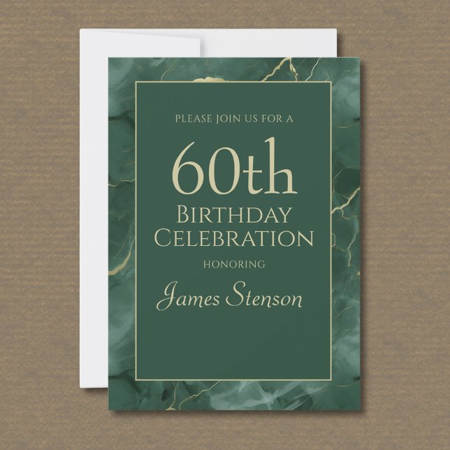 Invitation Marbre Vert 60e Anniversaire (Créateur téléchargé)