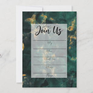 Invitation Marbre vert d'Emeraude remplissez l'invitation bla