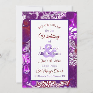 Invitation Marbre violet Bourgogne pour la peinture Mariage