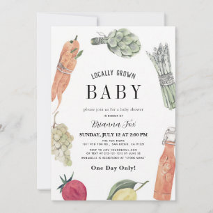 Invitation Marché de bébé cultivé localement Douche