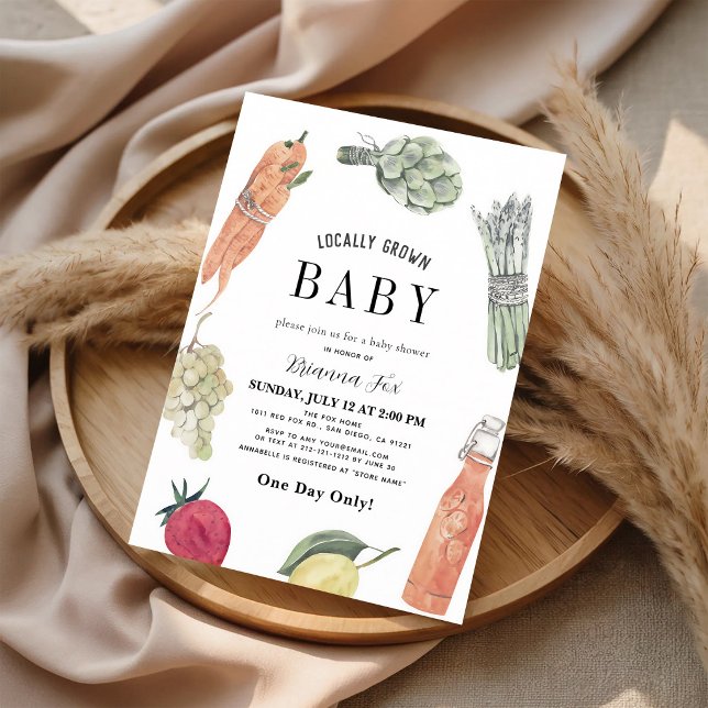 Invitation Marché de bébé cultivé localement Douche (Créateur téléchargé)