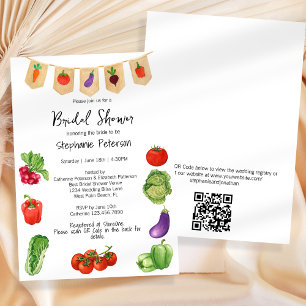 Invitation Marché de légumes code QR Baby Shower de mariage