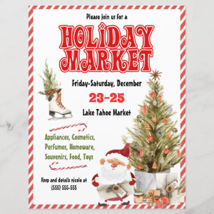 Invitation Marché de Noël Rouge