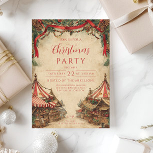 Invitation Marché de Noël Vintage
