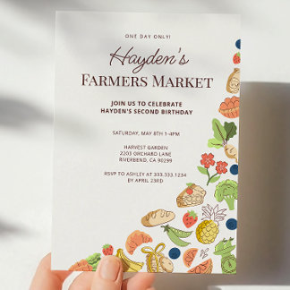 Invitation Marché de producteurs biologiques moderne Annivers