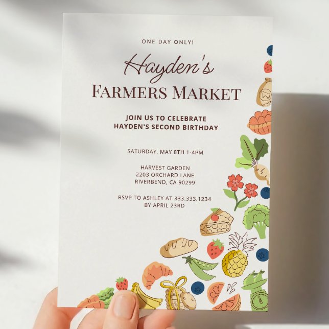 Invitation Marché de producteurs biologiques moderne Annivers (Créateur téléchargé)