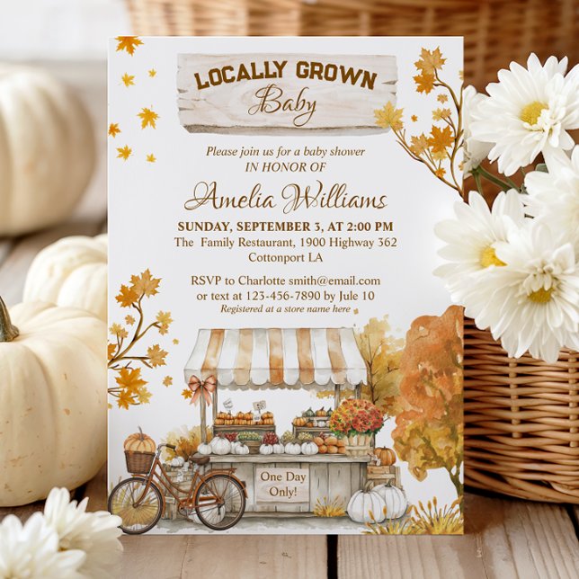 Invitation Marché de producteurs de bébé automne local (Créateur téléchargé)