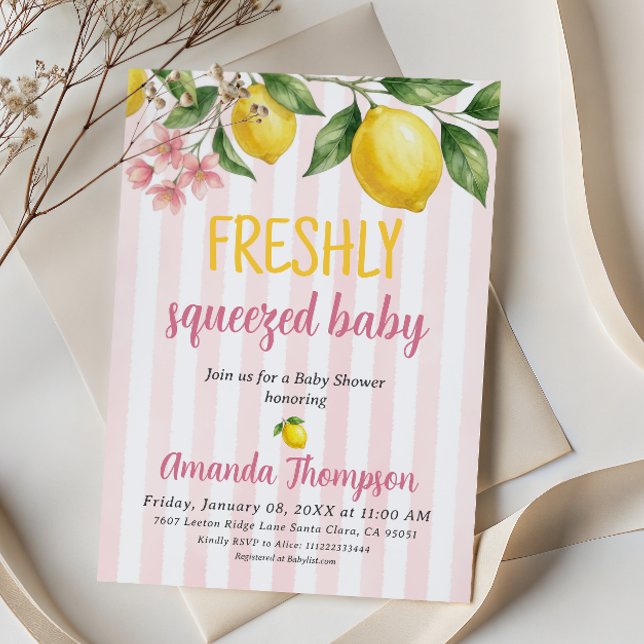 Invitation Marché de producteurs de douche de bébé au citron  (Créateur téléchargé)