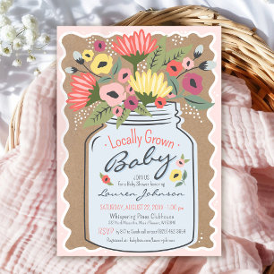 Invitation Marché de producteurs de fleurs de Baby Shower loc