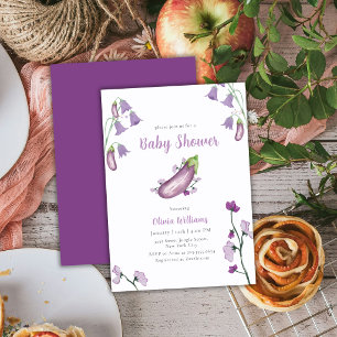 Invitation Marché de producteurs de fleurs violettes Baby Sho