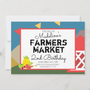 Invitation Marché de producteurs de légumes amusants Anniver