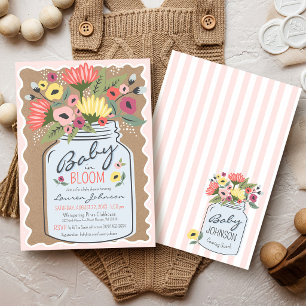 Invitation Marché de Producteurs Floral Bébé Fille Fête de Na