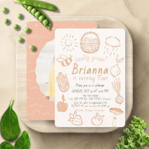 Invitation Marché de producteurs locaux Anniversaire rose