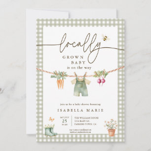 Invitation Marché de producteurs locaux verts Baby Shower