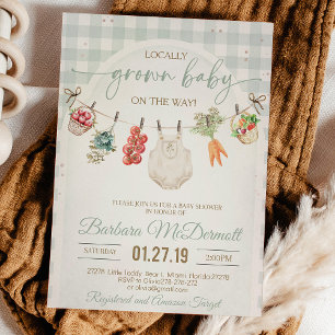 Invitation Marché des agriculteurs baby shower cultivé locale