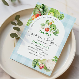 Invitation Marché des agriculteurs baby shower cultivé locale